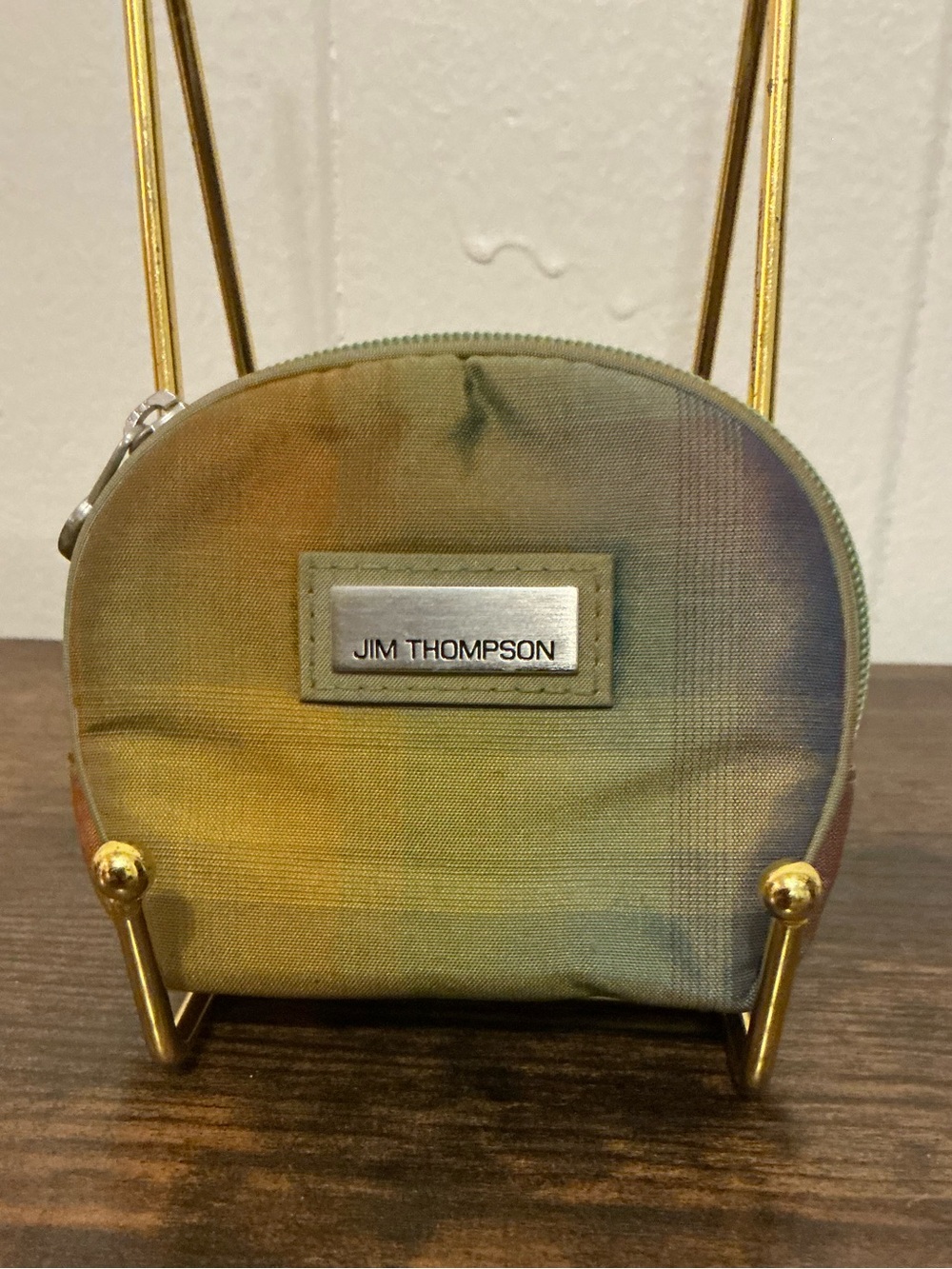 A Rare Vintage Multicolor Jim Thompson Silk Small Zip Coin Wallet